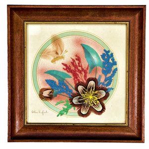Vintage Feather Craft Ellen Kiefert Art Prairie Pictures Framed Signed Original